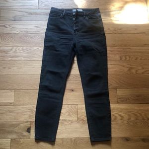 Black Skinny Jeans with Button Fly